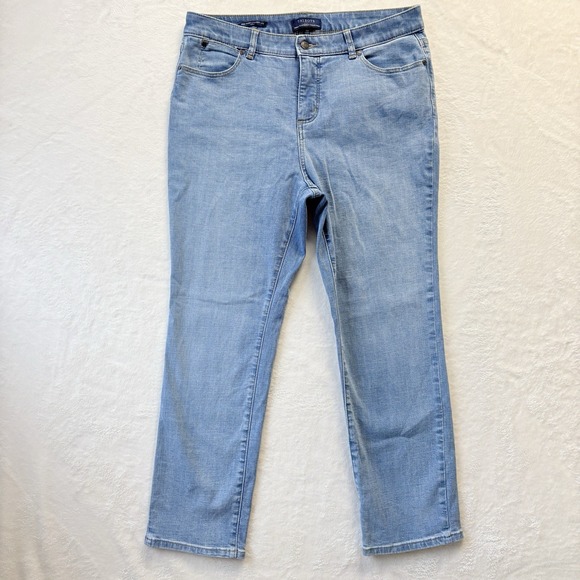 Talbots Denim - Talbots Jeans Women Sz 14 Petite Medium Wash High Waist Curvy Straight Leg